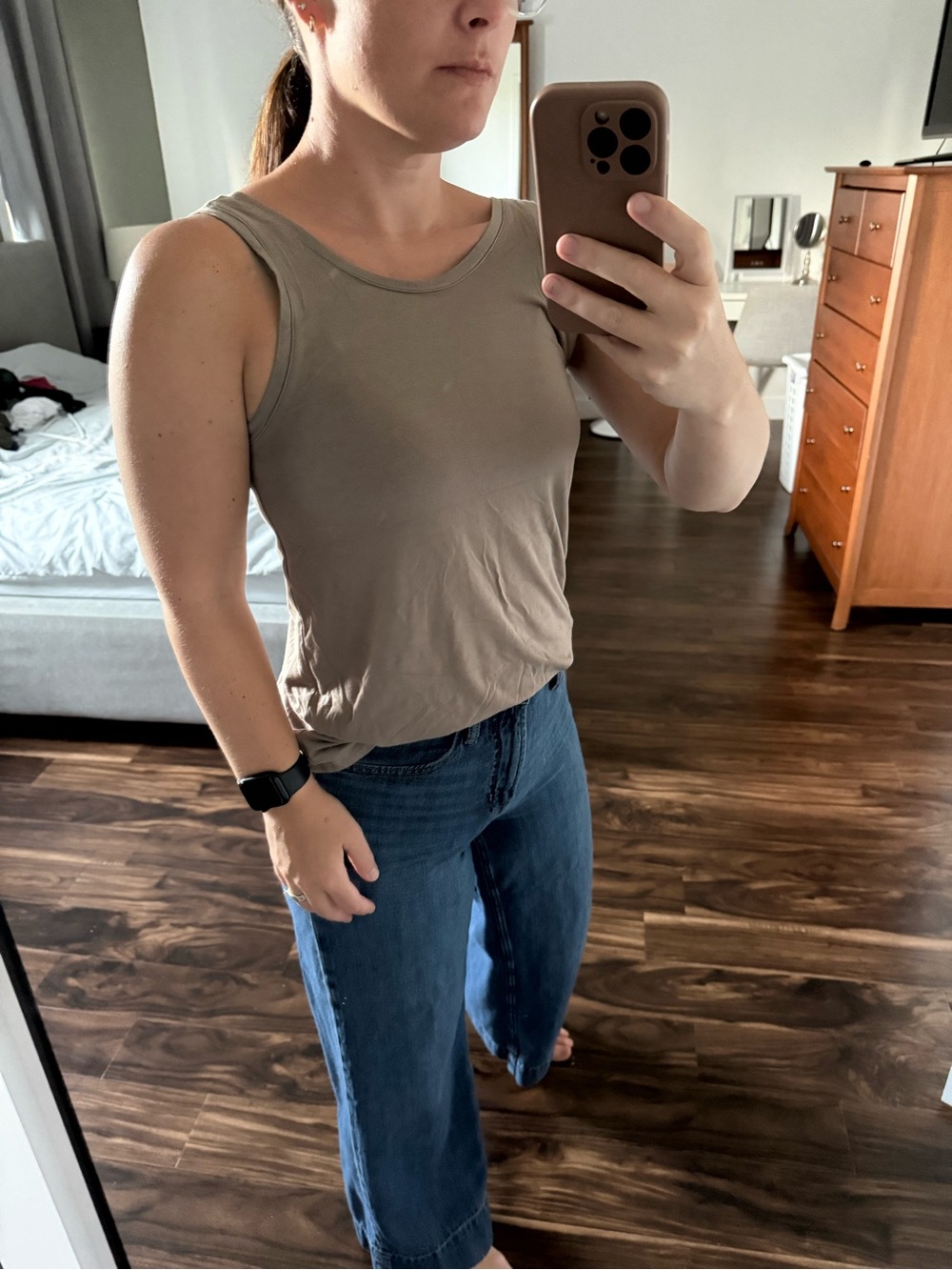 Women's Sleeveless Tank Top in Taupe - Casual Essential